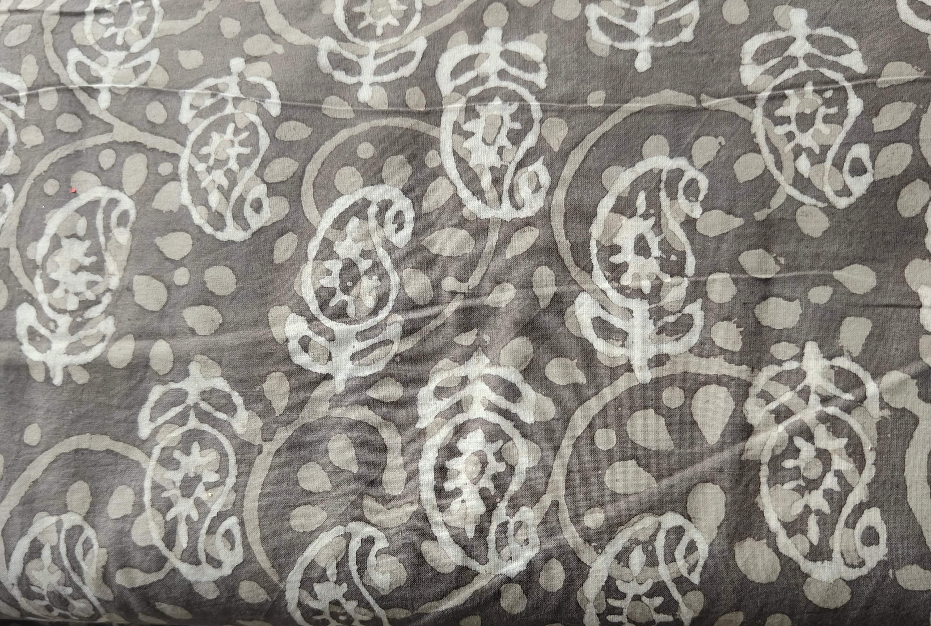 Dark Grey Batik Print Cotton Fabric CH-29779 - TradeUNO
