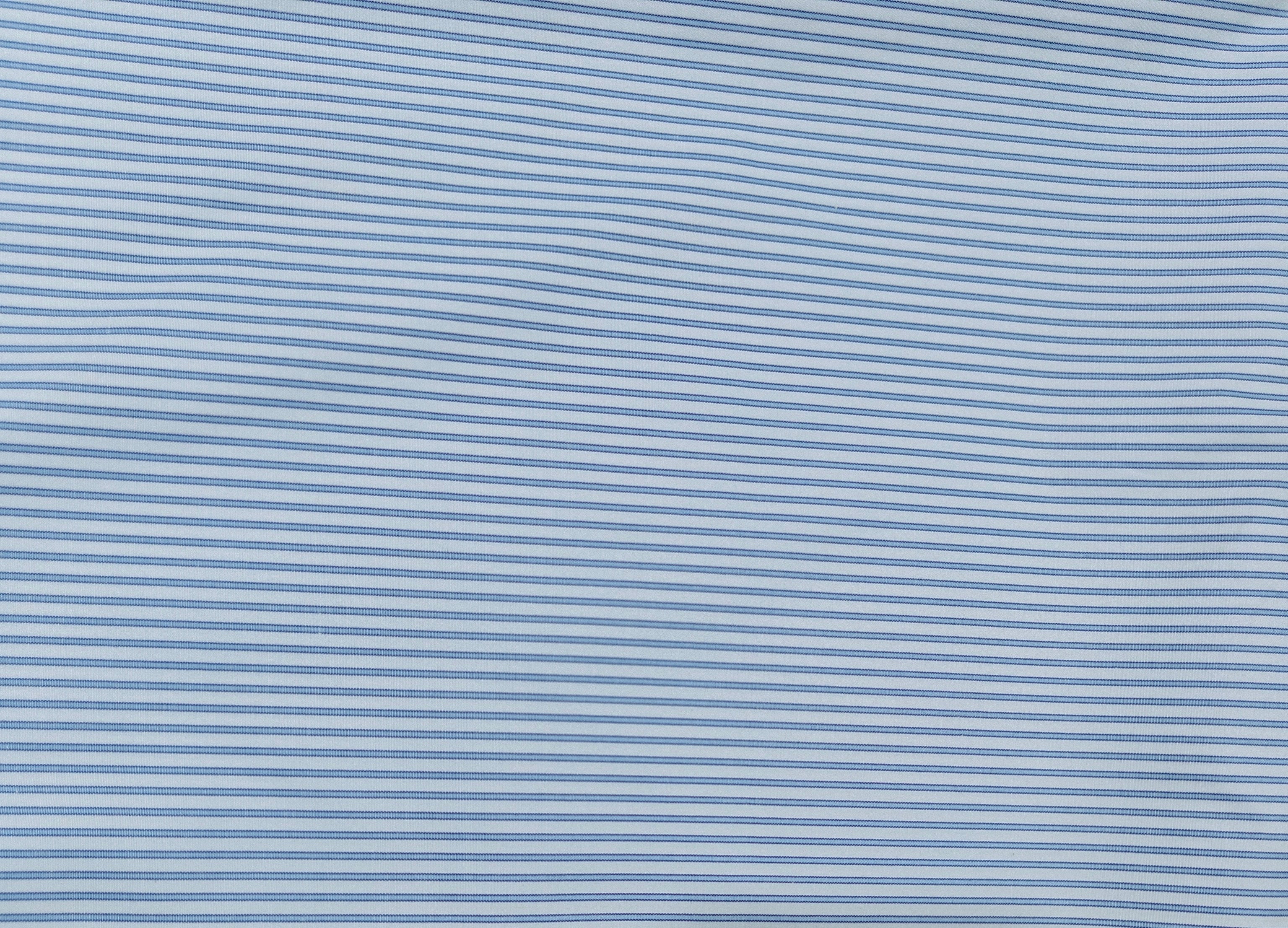 Blue & White Stripes Print Poplin Fabric MFM-30126