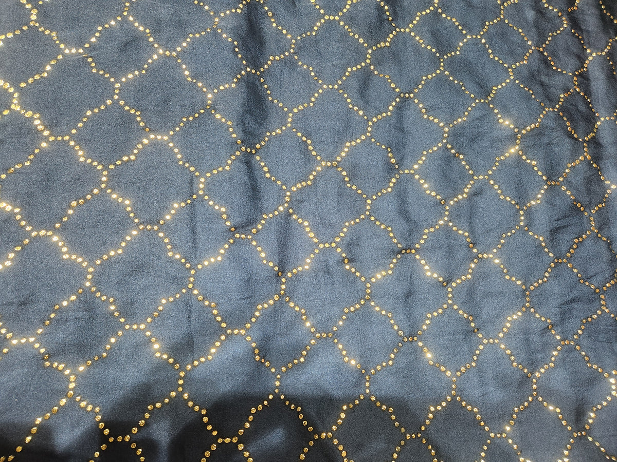 Navy Blue Mukaish Work Silk KC-13049