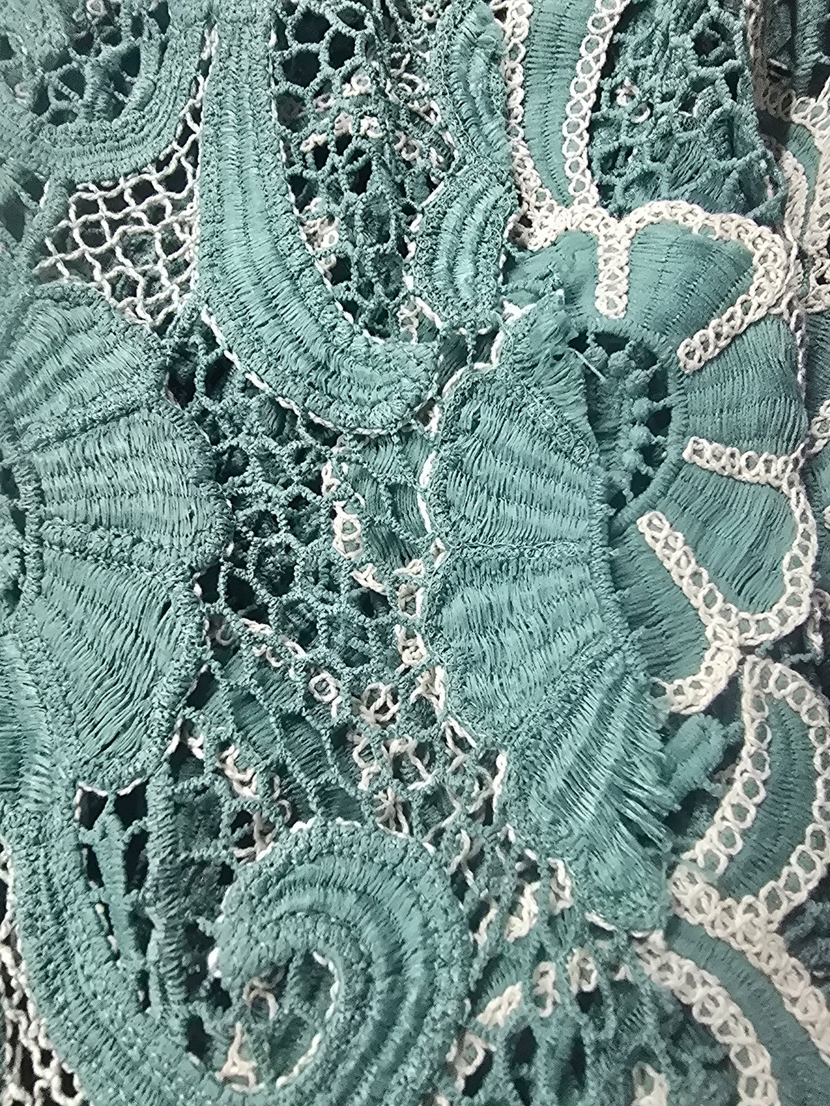 Green Floral Cotton Crochet CH-22598