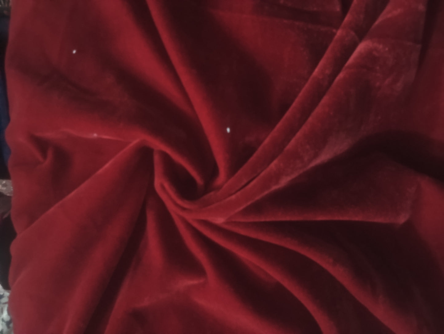 Dark Maroon Floral Print Micro Velvet 9000 Fabric MF-28567