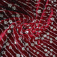 Red Cutdana Embroidery Velvet Fabric 20886