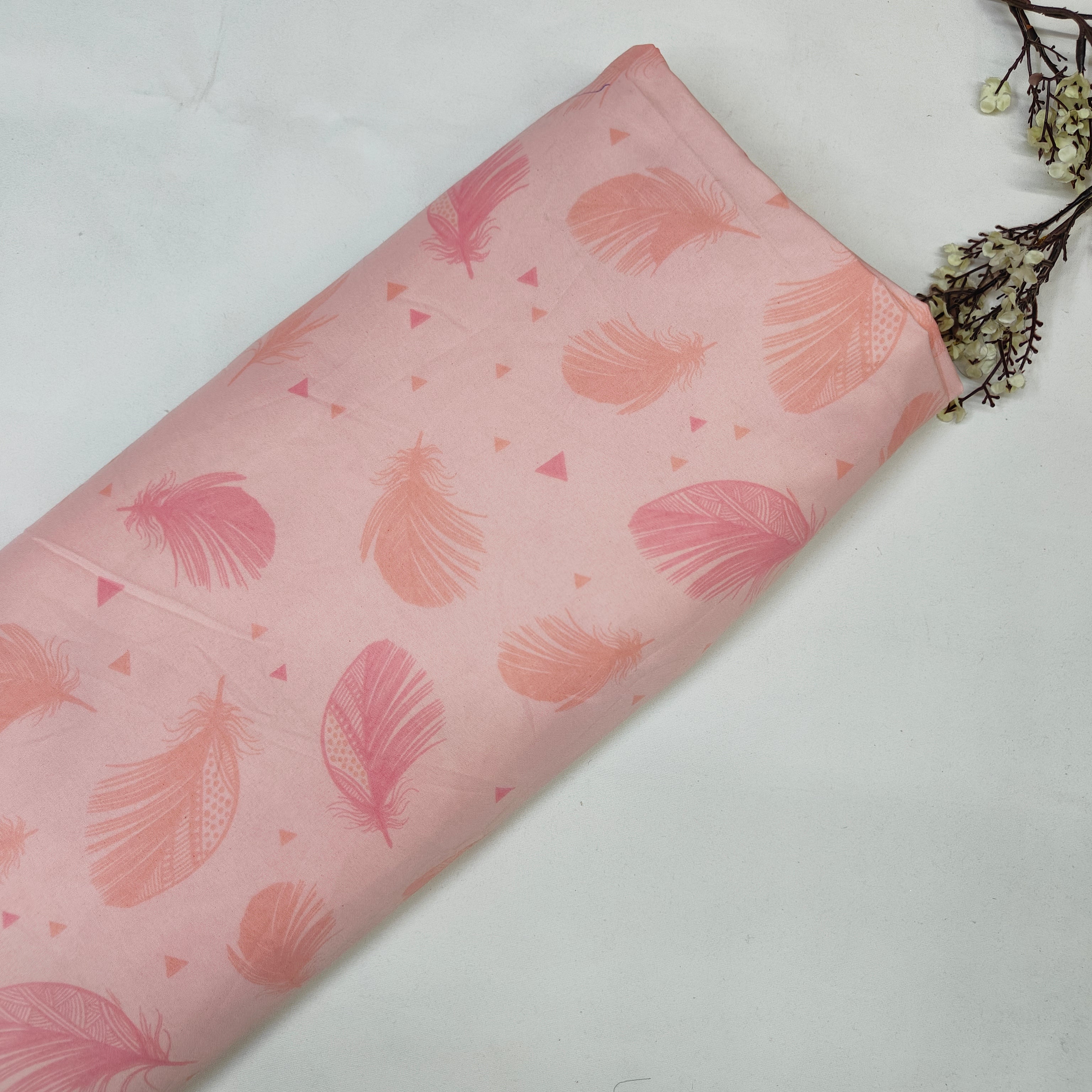 Exclusive Pink Abstract Print Rayon Fabric
