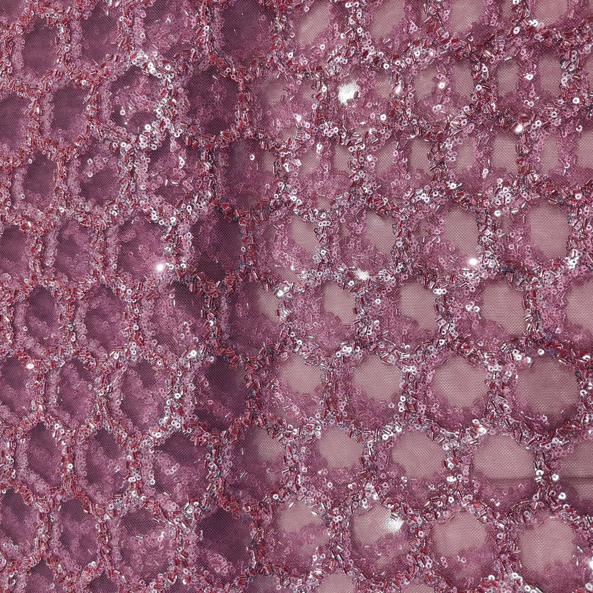 Eggplant Purple Pearl Sequence Embroidery Net CH-14214 – image 2 of 2