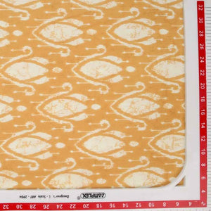 Honey Yellow Traditional Print Rayon Fabric
