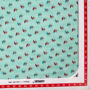 Green Kids Print Poplin Cotton Fabric Trade UNO 