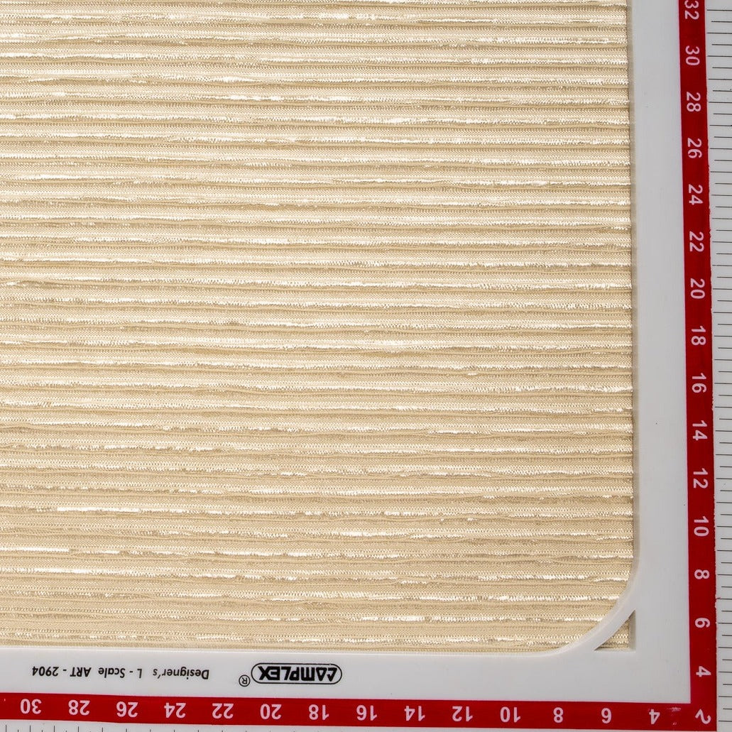 Beige Stripes Bhagalpuri Cotton Handloom Fabric Trade UNO