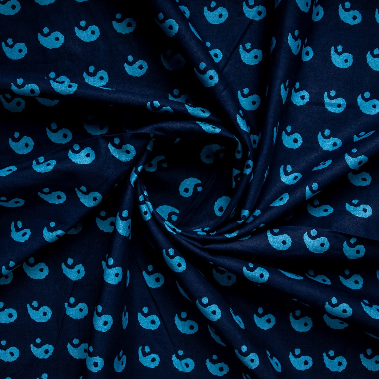 Buy Blue Paisley Print Cotton Fabric Online 