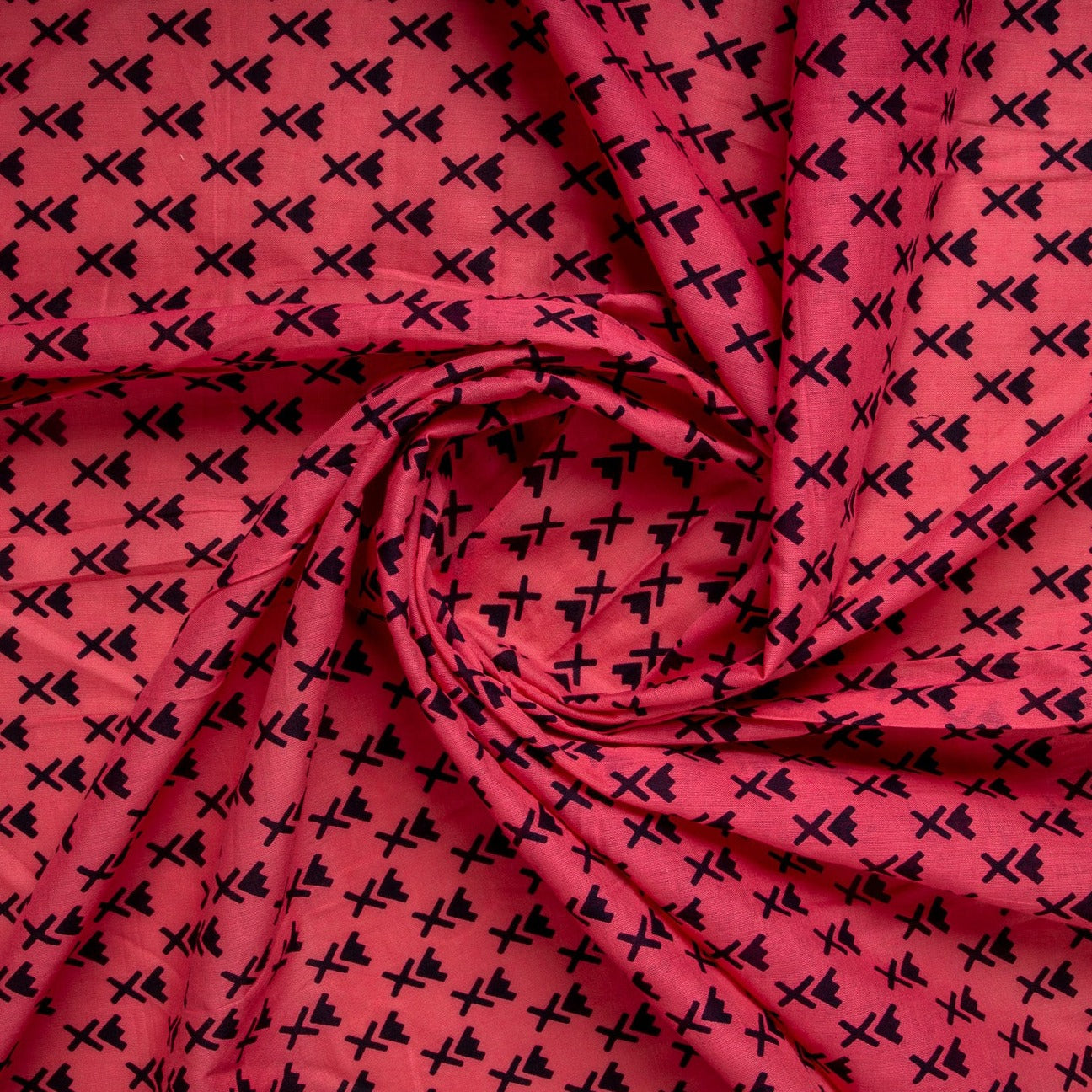 Pink Quirky Print Cotton Fabric Trade UNO