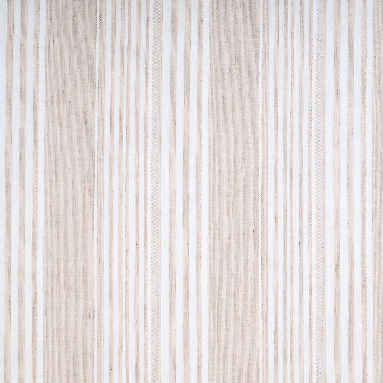 Beige & White Stripes Egyptian Cotton Fabric Trade UNO