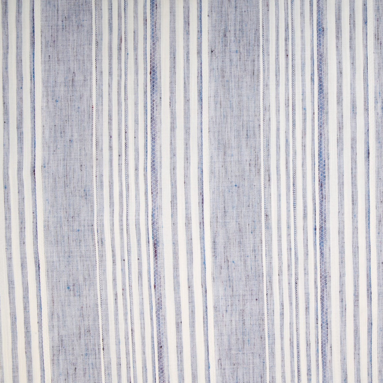 White & Blue Stripes Egyptian Cotton Slub Fabric Trade UNO