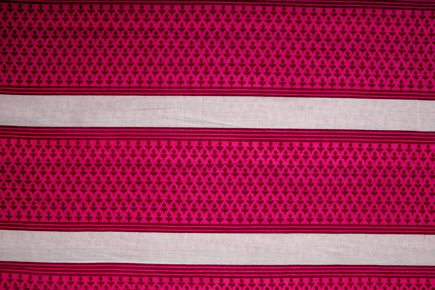 Magenta Pink & White Stripes Cotton Fabric Trade UNO