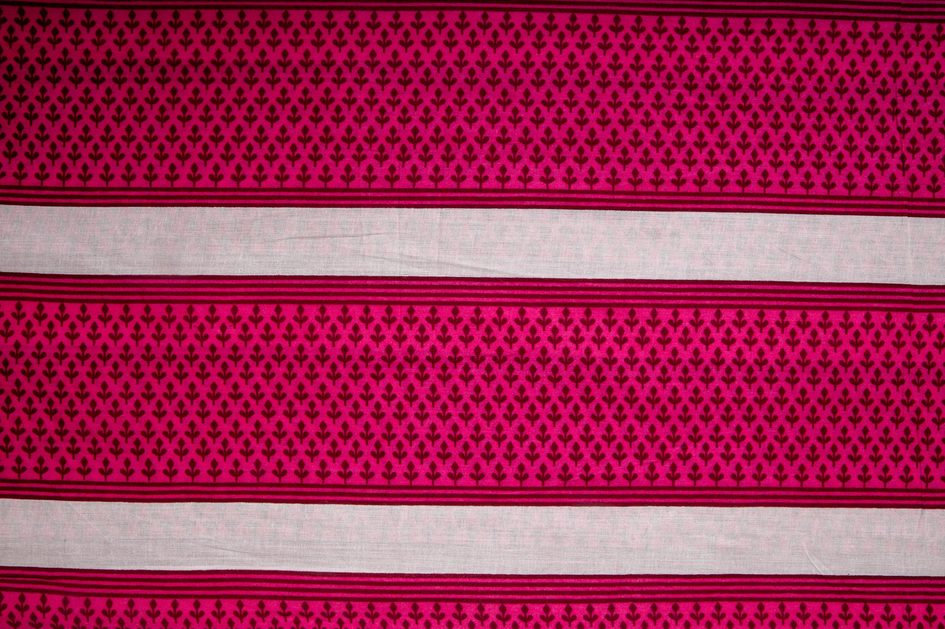 Magenta Pink & White Stripes Cotton Fabric Trade UNO