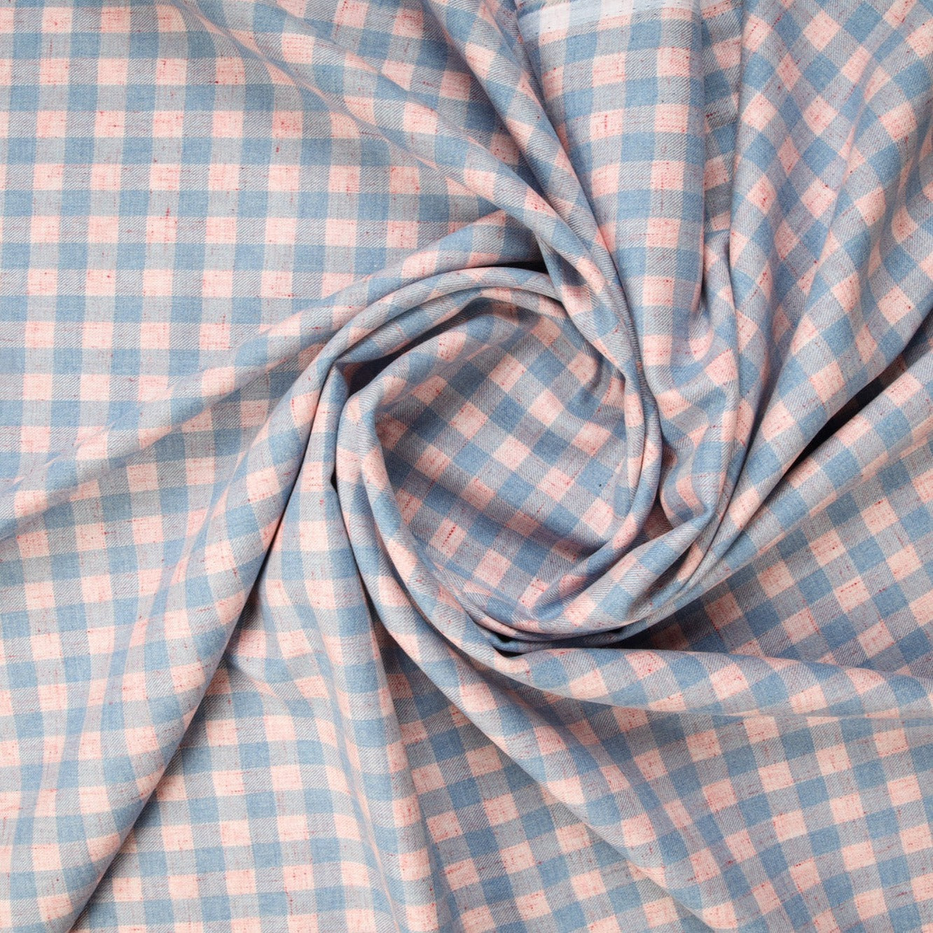 Pink & Blue Check Print Yarn Dyed Cotton Fabric Trade UNO