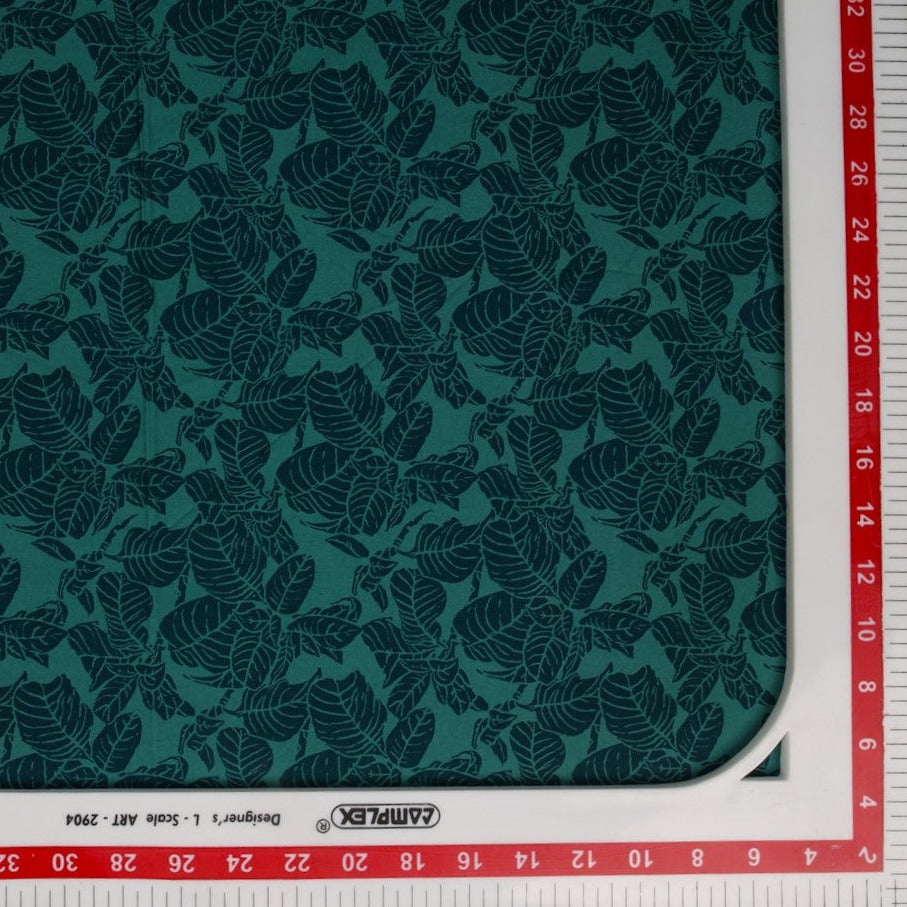 Green Leaf Print Egyptian Cotton Fabric Trade UNO