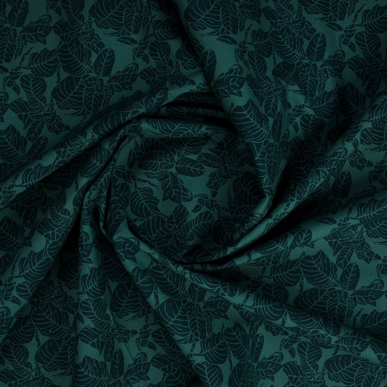 Green Leaf Print Egyptian Cotton Fabric Trade UNO