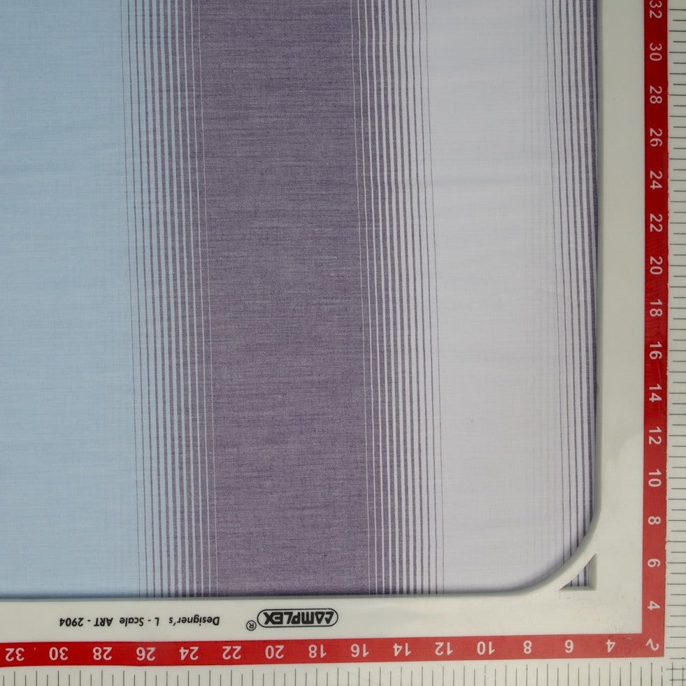 Blue & Purple Stripe Cotton Shirting Fabric Trade UNO