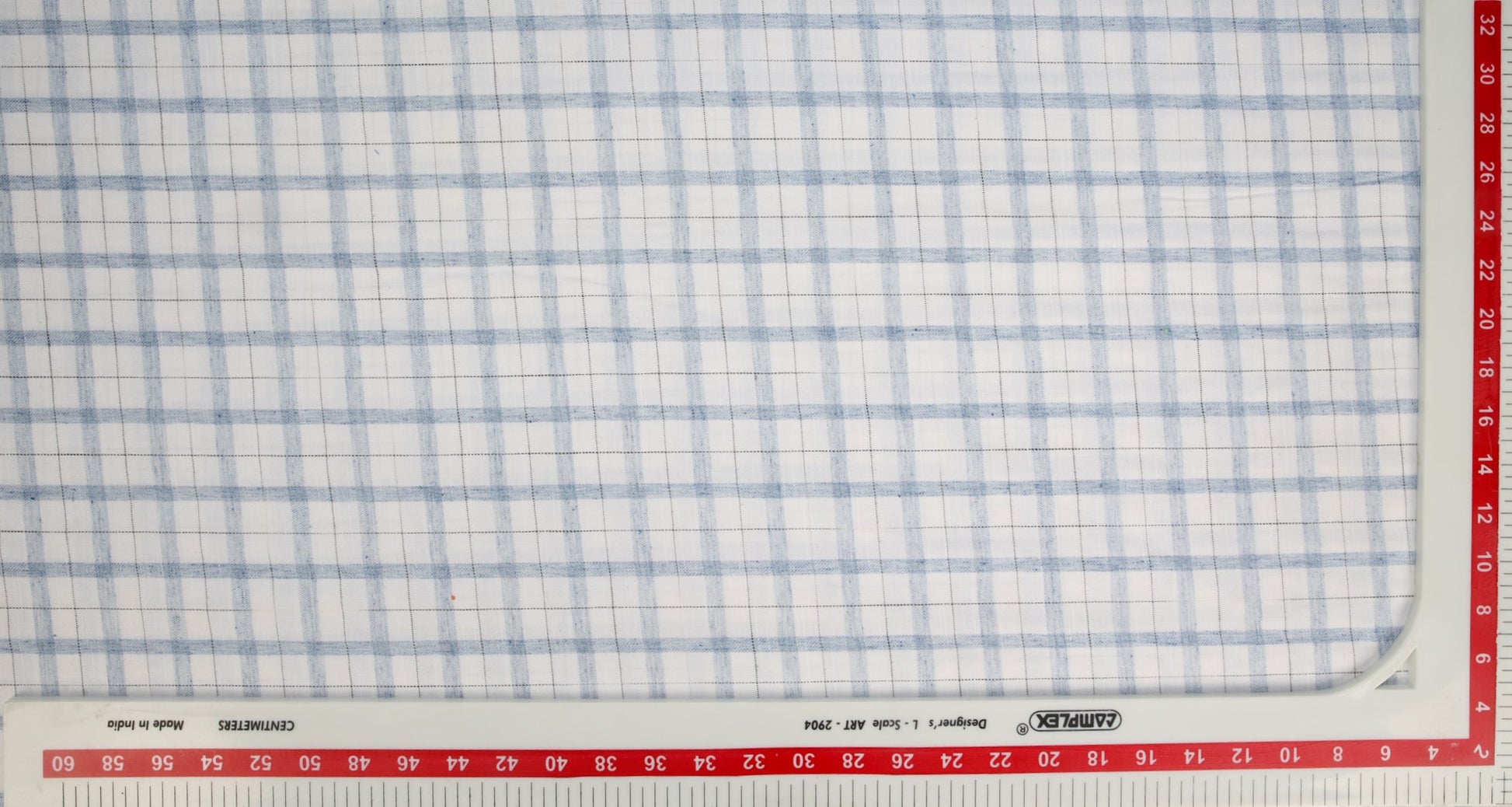 White & Blue Check Print Egyptian Cotton Shirting Fabric Trade UNO