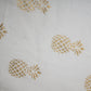 White & Gold Foil Quirky Print Casement Fabric Trade UNO