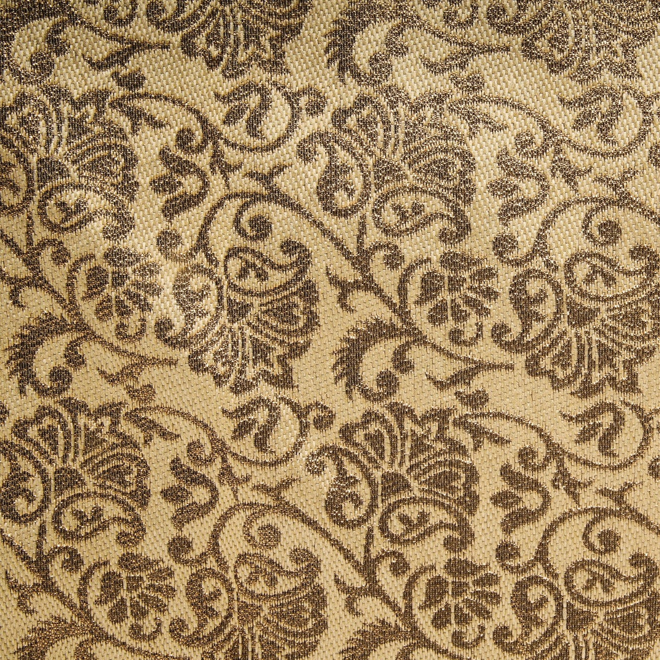 Golden Traditional Print Poly Banarasi Brocade Fabric Trade UNO