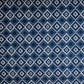 Blue Geometrical Print Twill Lycra Fabric Trade UNO