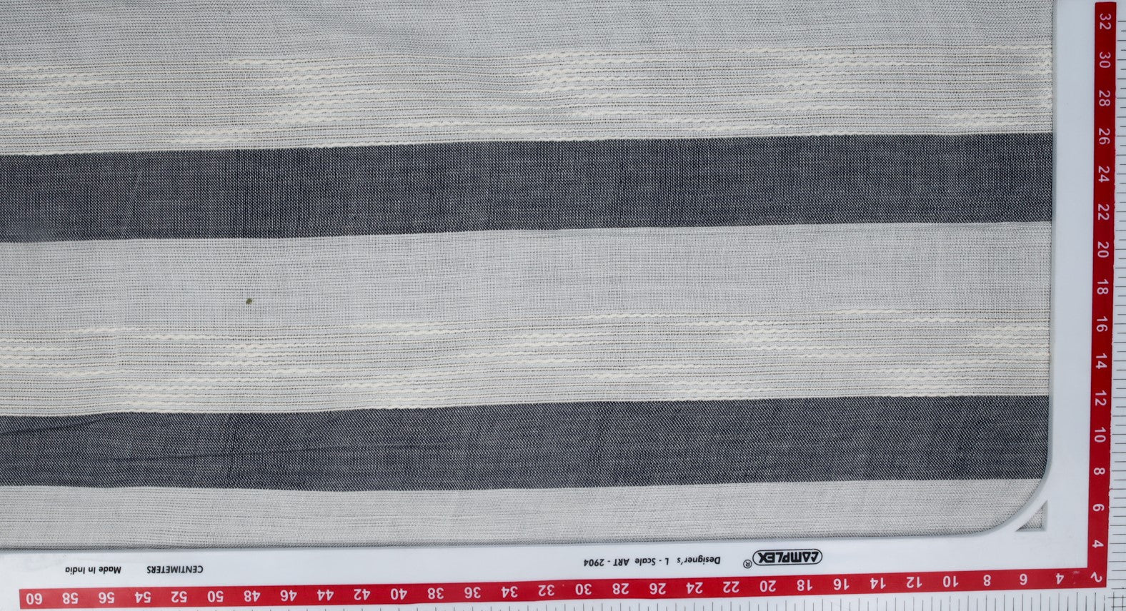 White & Grey Stripes Cotton Handloom Fabric Trade UNO