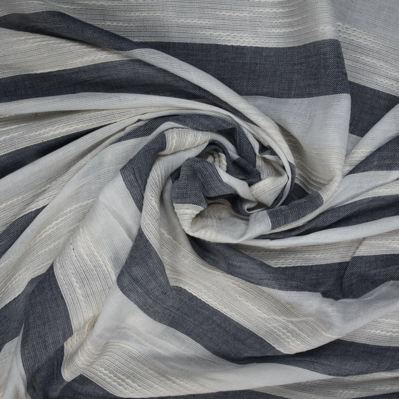 White & Grey Stripes Cotton Handloom Fabric Trade UNO