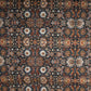 Grey & Blue Mughal Print Rayon Fabric Trade UNO