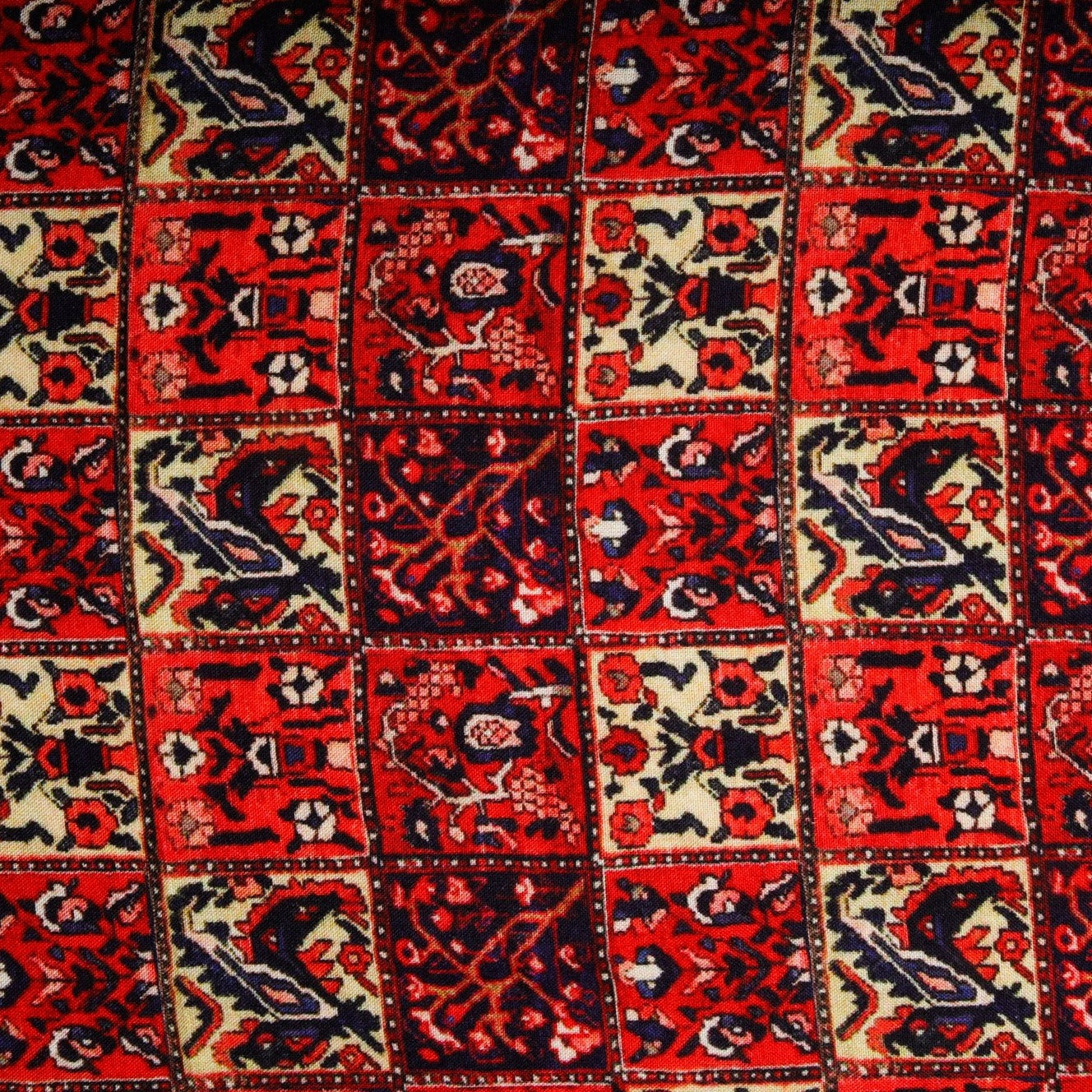 Red Digital Print Rayon Fabric Trade UNO
