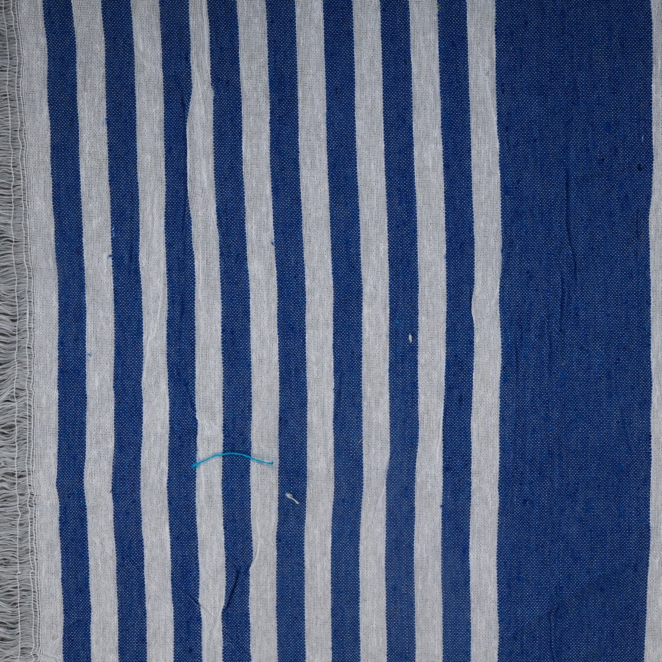 White & Blue Stripes Cotton Casement Fabric Trade UNO