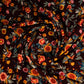 Brown & Orange Floral Print Rayon Fabric Online