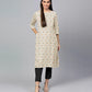 Off White Quirky Print Chinnon Chiffon Fabric Trade UNO