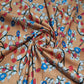 Peach Floral Print Cotton Linen Fabric Trade UNO
