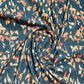 Black Leaf Print Cotton Linen Fabric Trade UNO