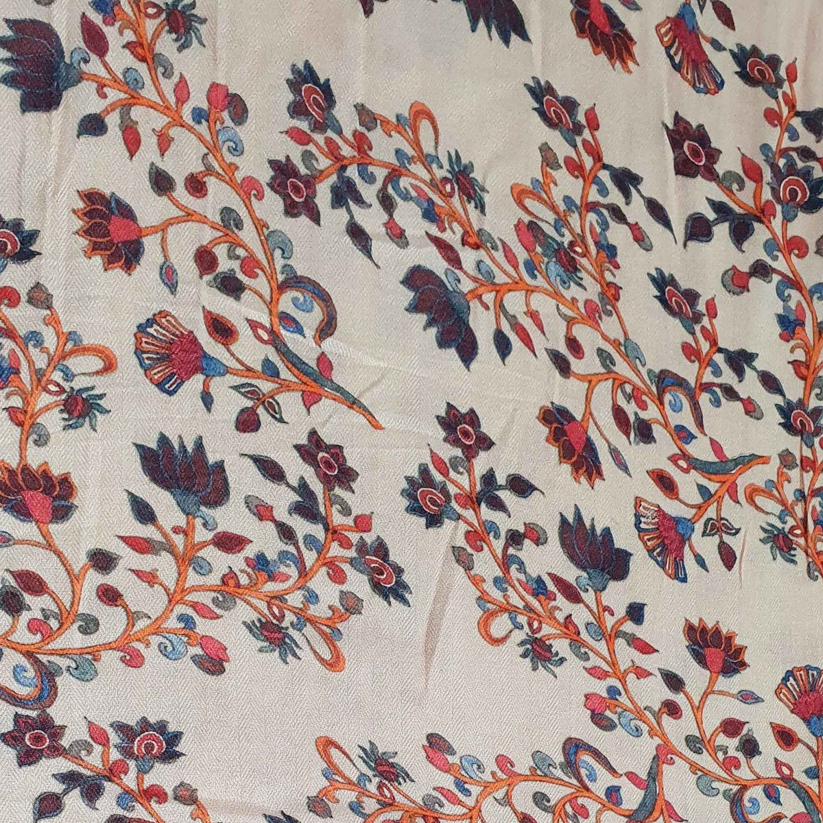Peach Floral Print Spun Fabric TU 4449