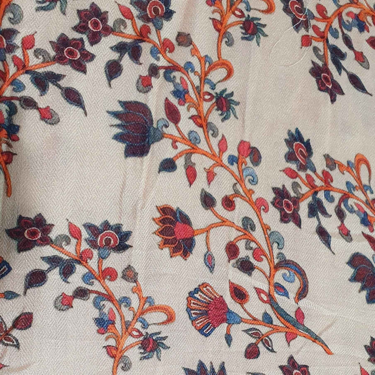 Peach Floral Print Spun Fabric TU 4449