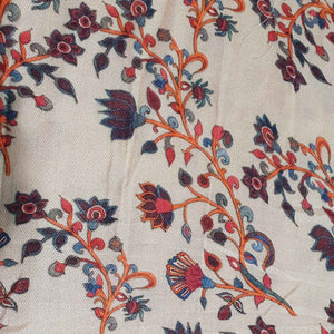Peach Floral Print Spun Fabric TU 4449
