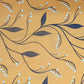 Mustard Yellow Leaf Print Cotton Linen Fabric Trade UNO