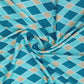 Sky Blue & Mustard Geometrical Twill Fabric Trade UNO