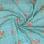 Sky Blue Floral Check Print Cotton Linen Fabric Trade UNO