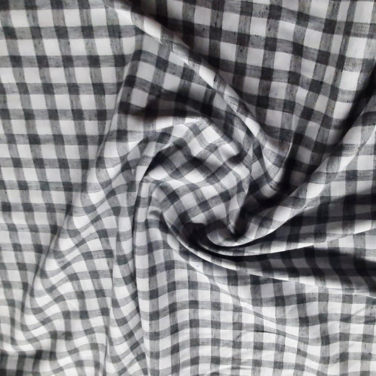 Grey Check Cotton Yarn Dyed Fabric Trade UNO