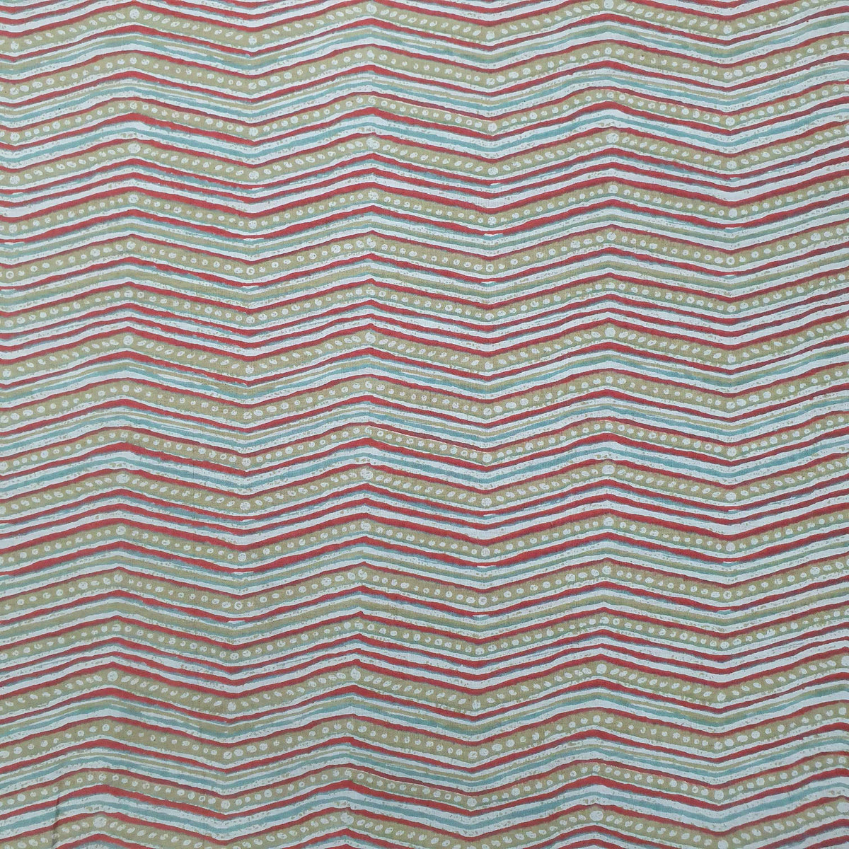 Multicolor Chevron Print Cotton Fabric TU 5267