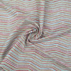 Multicolor Chevron Print Cotton Fabric TU 5267