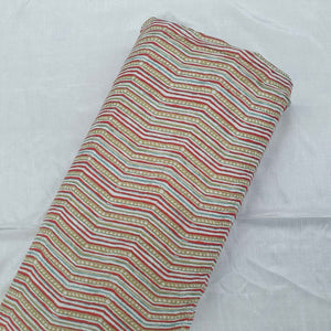 Multicolor Chevron Print Cotton Fabric TU 5267