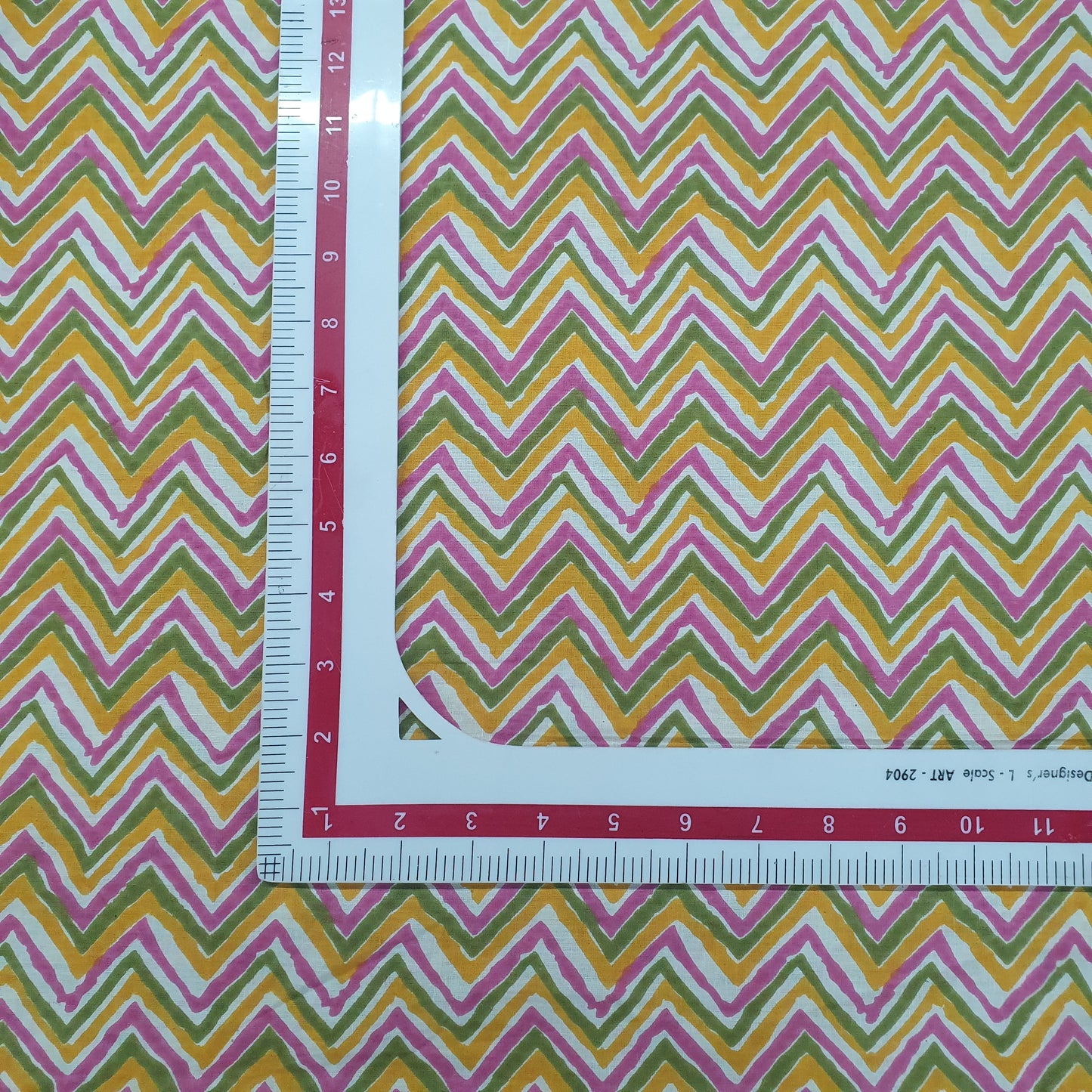 Multicolor Chevron Print Cotton Fabric Trade UNO