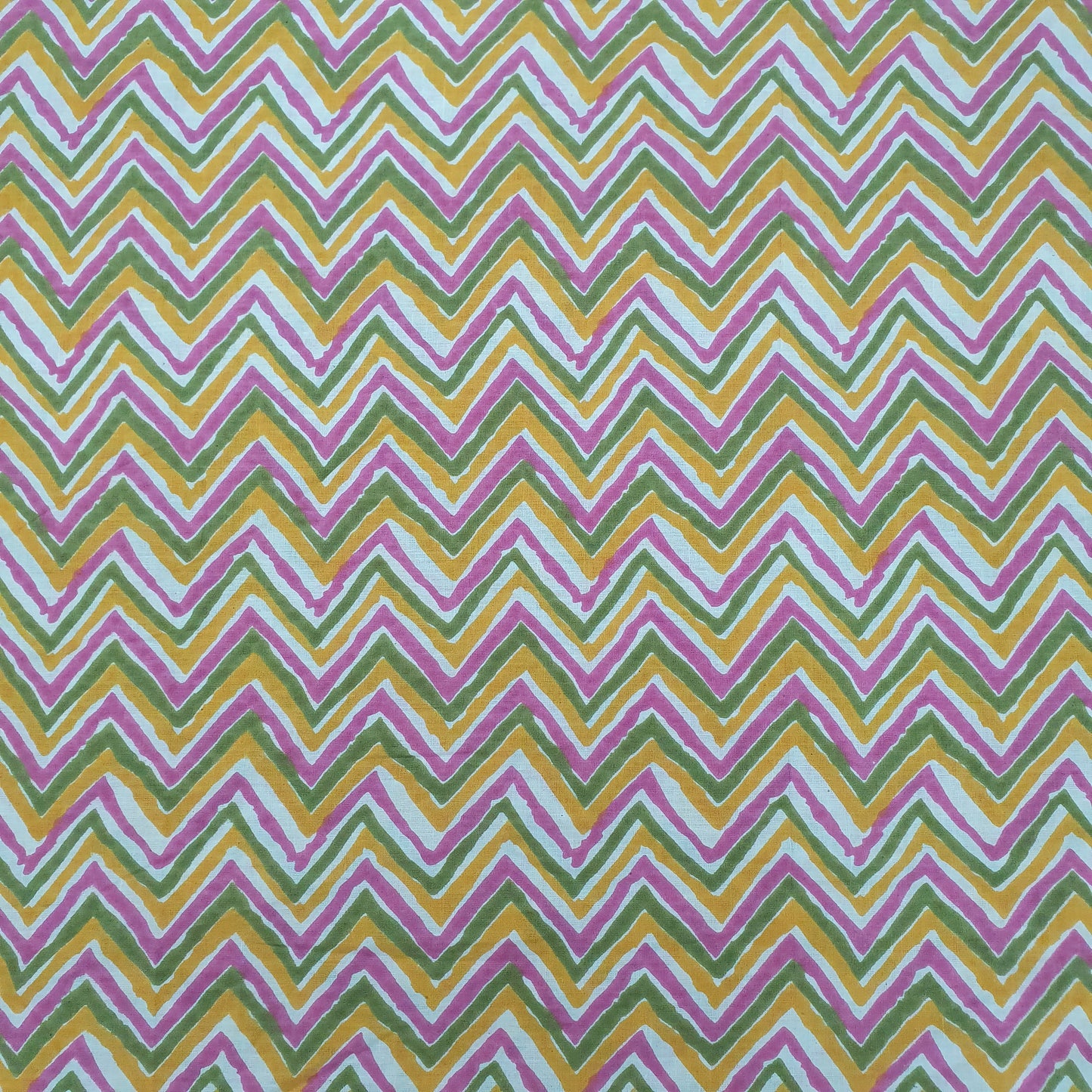 Multicolor Chevron Print Cotton Fabric Trade UNO