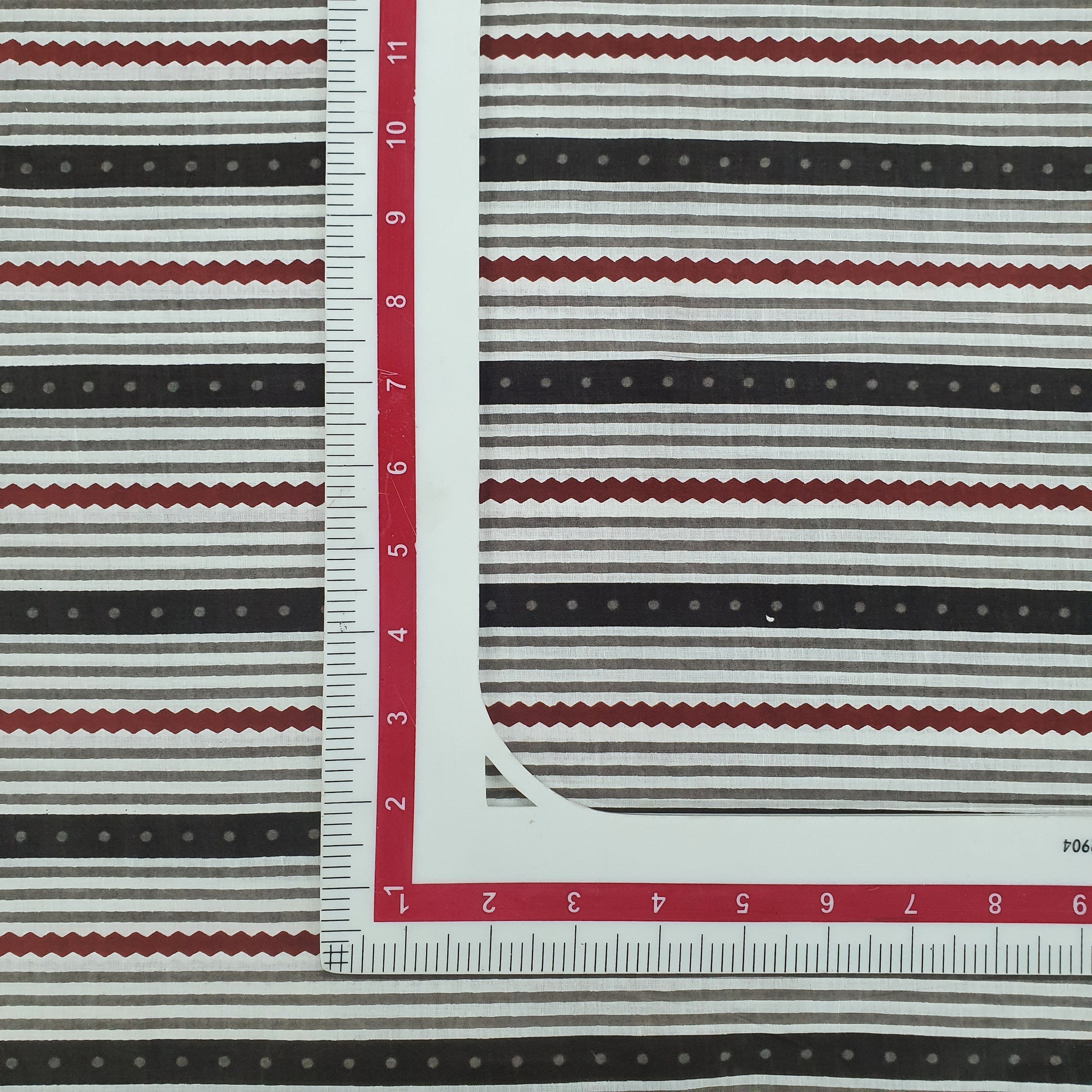 White & Grey Stripes Cotton Fabric Trade UNO
