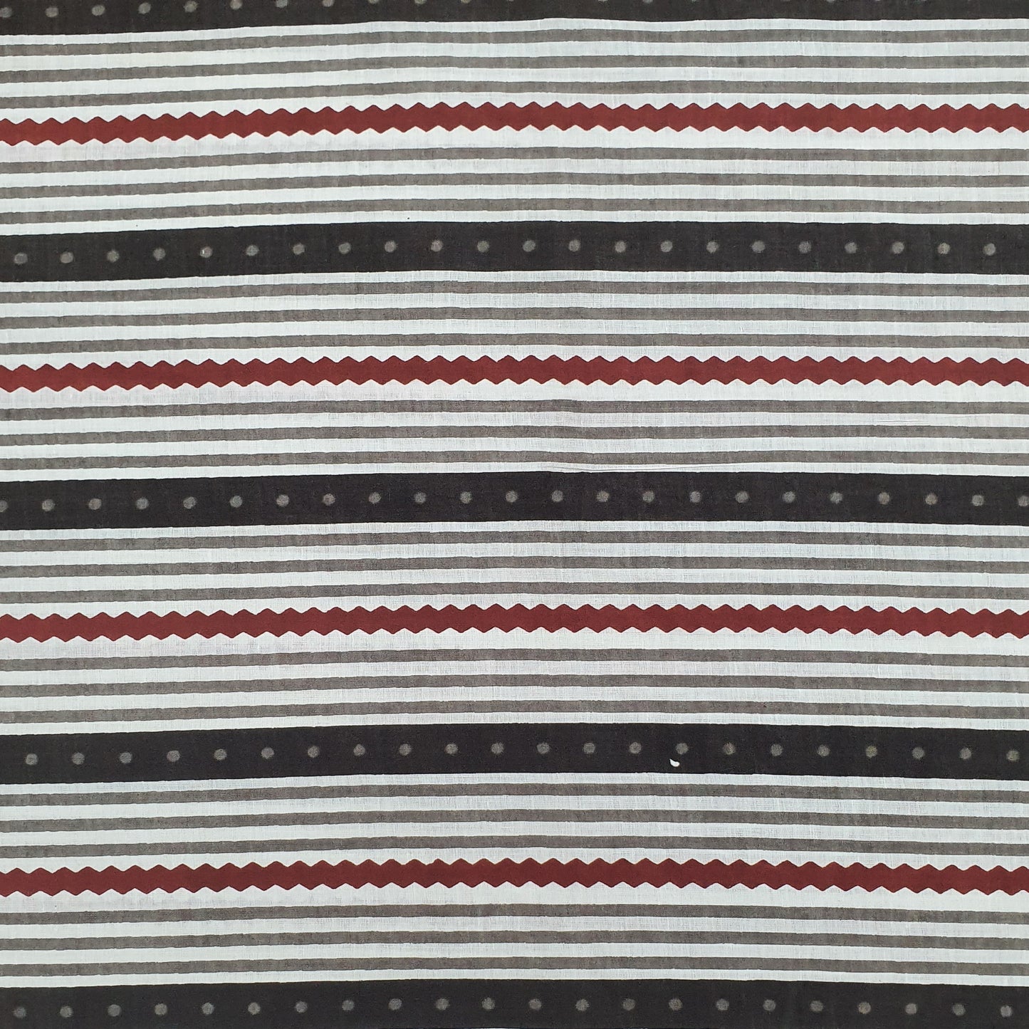 White & Grey Stripes Cotton Fabric Trade UNO