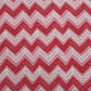 Red & White Chevron Print Cotton Fabric Trade UNO