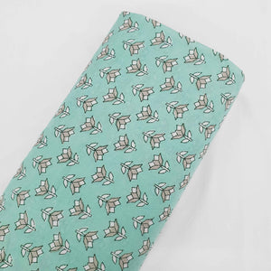 Sea Green Handblock Floral Print Cotton Fabric